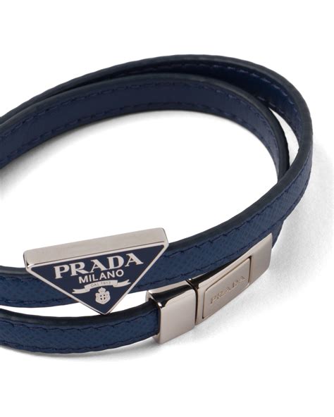 prada leather bracelet mens